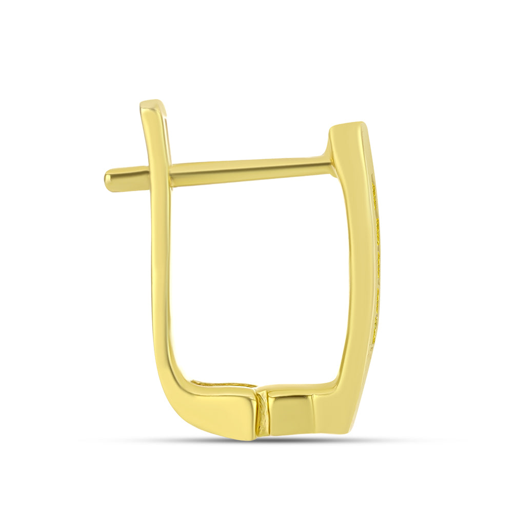 Pendientes de Plata Bañada en Oro con Diamante Amarillo 2 