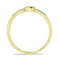 Anillo de Plata Bañada en Oro con Diamante Rojo y Zircón Blanco