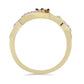 Anillo de Plata Bañada en Oro con Diamante Azul y Zircón Blanco