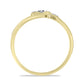 Anillo de Plata Bañada en Oro con Diamante Verde y Zircón Blanco