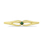 Anillo de Plata Bañada en Oro con Diamante Verde