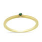 Anillo de Plata Bañada en Oro con Diamante Verde