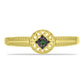 Anillo de Plata Bañada en Oro con Diamante Verde