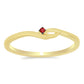 Anillo de Plata Bañada en Oro con Diamante Rojo