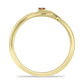 Anillo de Plata Bañada en Oro con Diamante Rojo