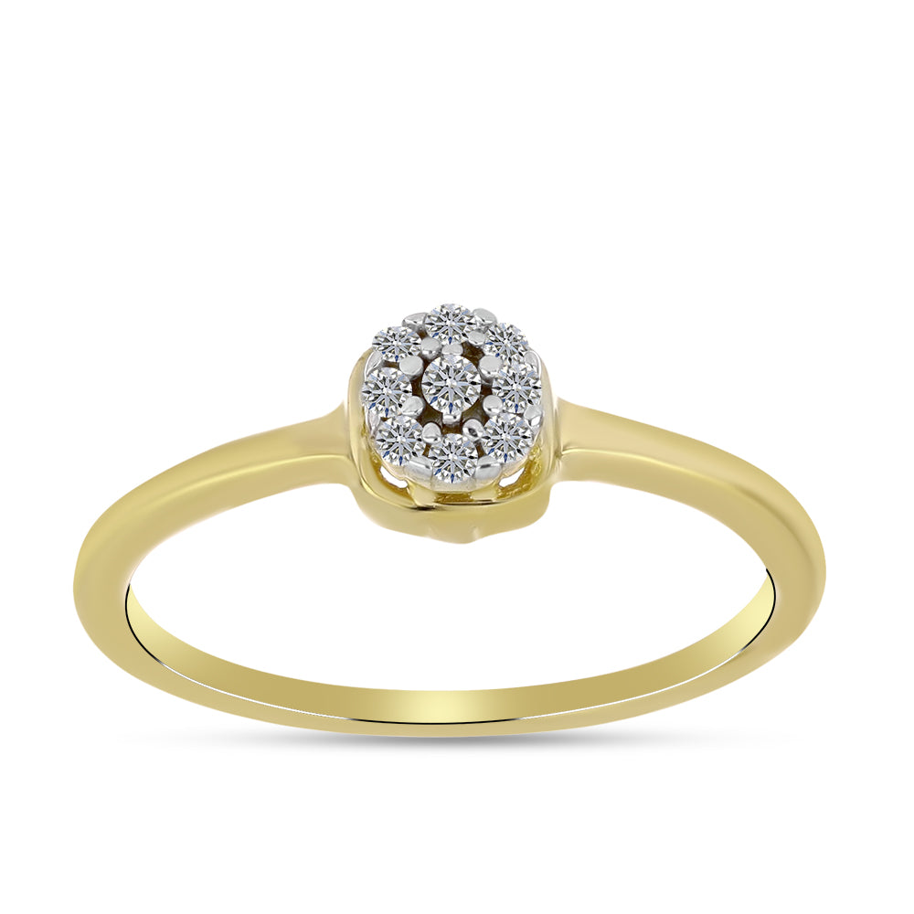 Anillo de Plata Bañada en Oro con Diamante blanco