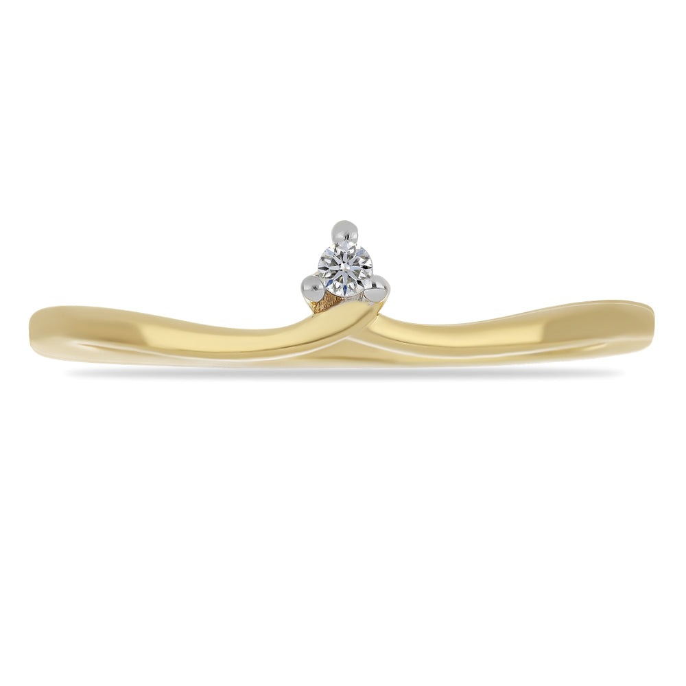 Anillo de Plata Bañada en Oro con Diamante blanco 1 