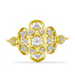 Anillo de Plata Bañada en Oro con Diamante blanco y Zircón Blanco