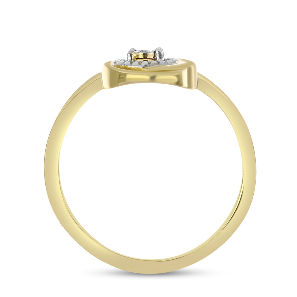 Anillo de Plata Bañada en Oro con Diamante blanco 2 