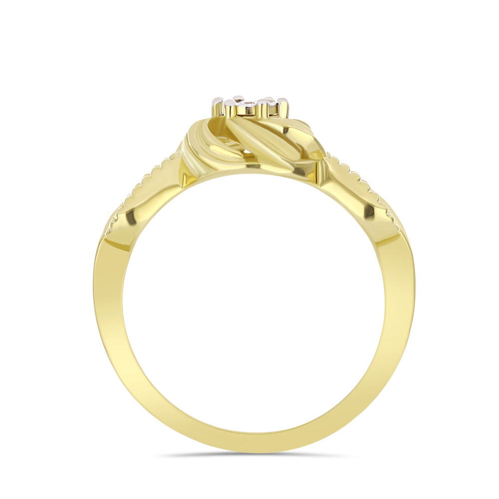 Anillo de Plata Bañada en Oro con Diamante blanco