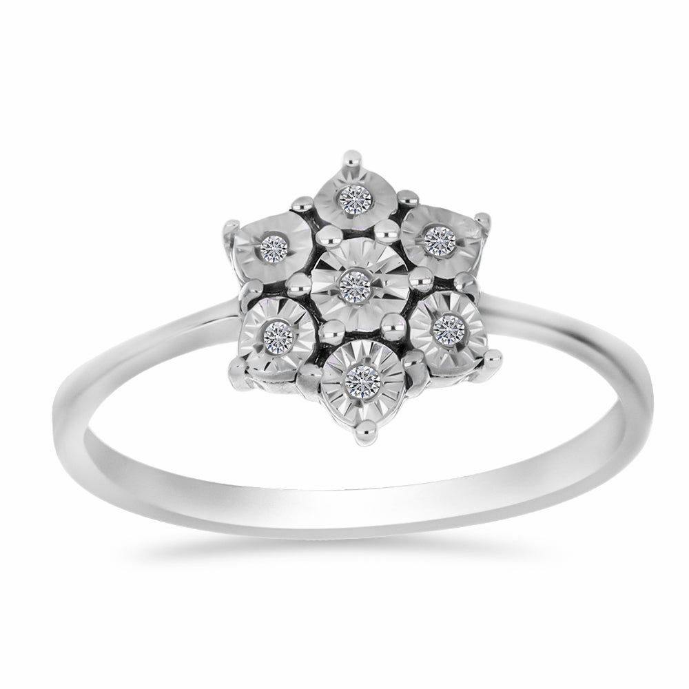 Anillo de Plata con Diamante blanco 3 