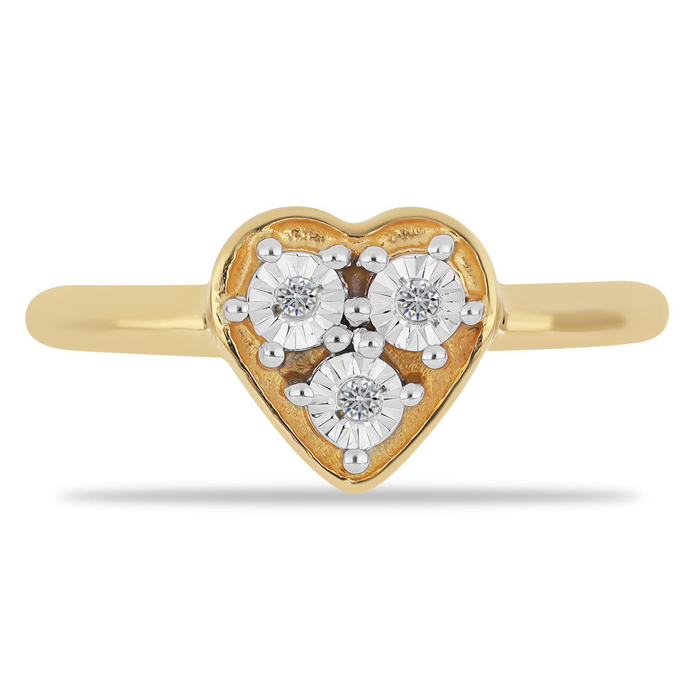 Anillo de Plata Bañada en Oro con Diamante blanco 1 