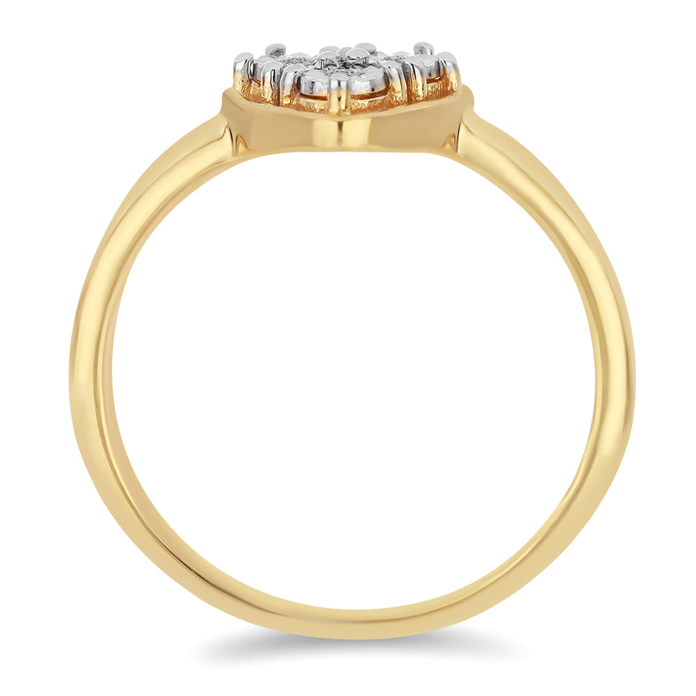 Anillo de Plata Bañada en Oro con Diamante blanco