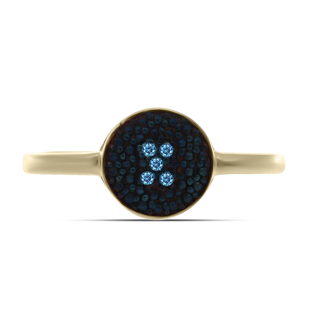 Anillo de Plata Bañada en Oro con Diamante blanco
