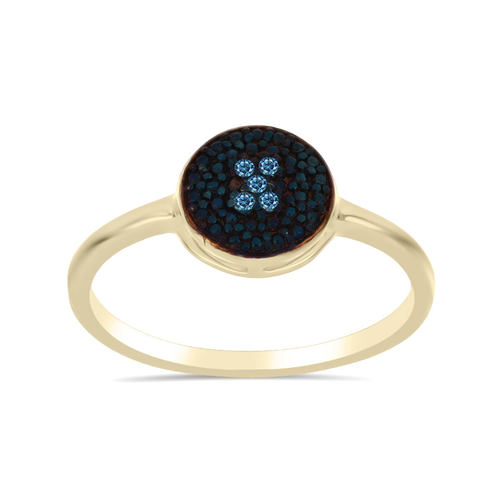 Anillo de Plata Bañada en Oro con Diamante blanco 3 