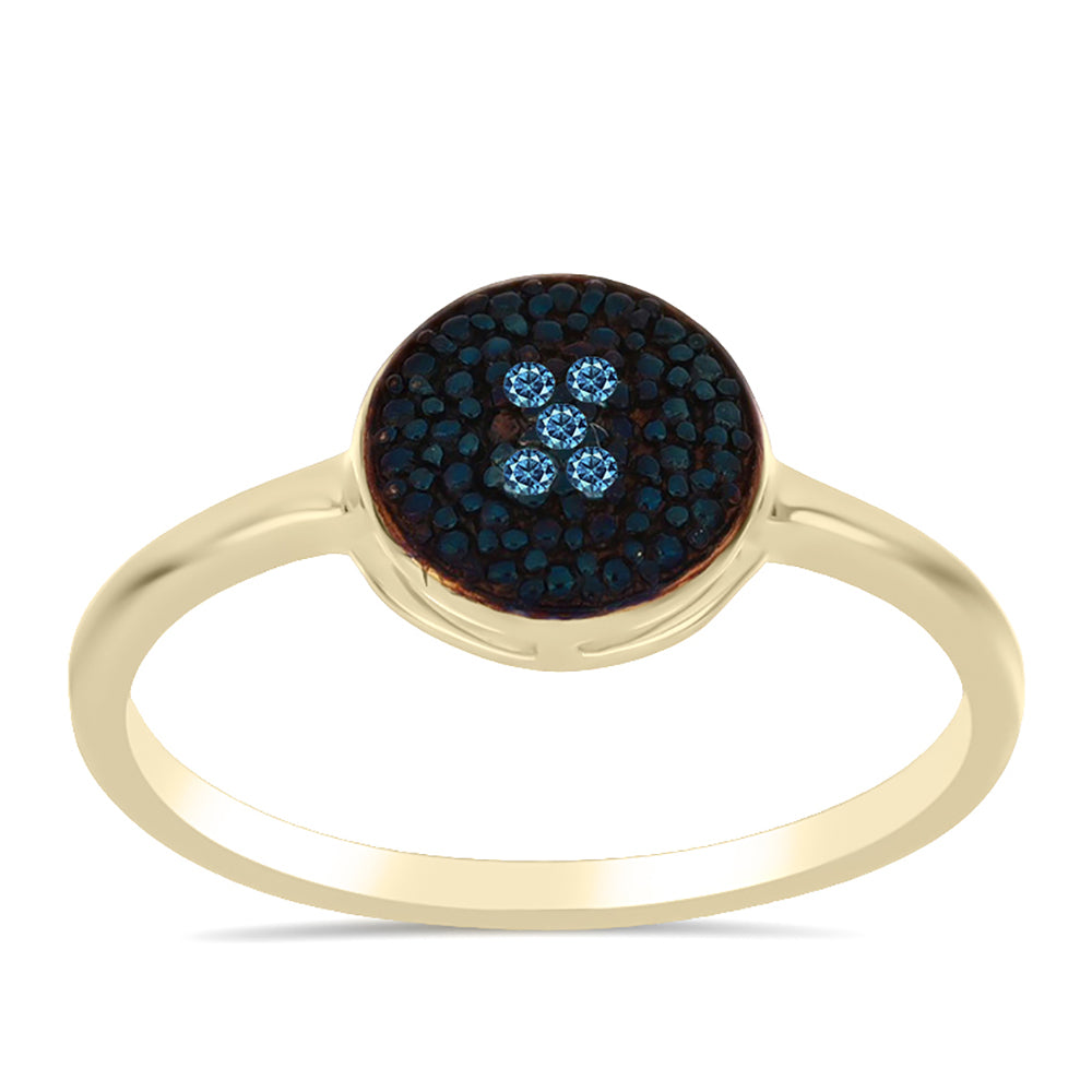 Anillo de Plata Bañada en Oro con Diamante blanco