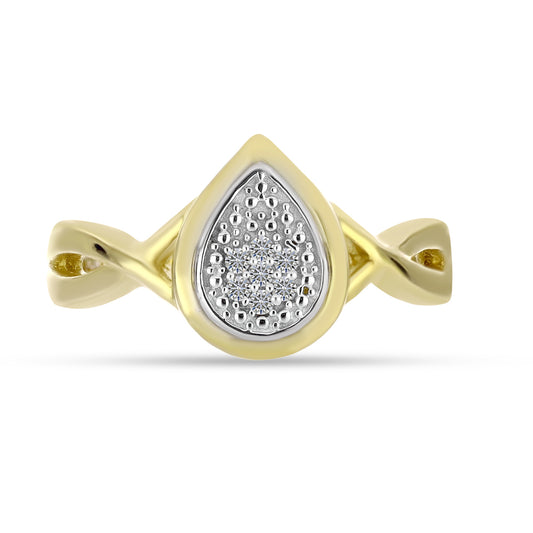 Conjunto de Plata Bañada en Oro con Diamante blanco