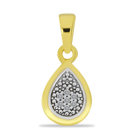 Conjunto de Plata Bañada en Oro con Diamante blanco
