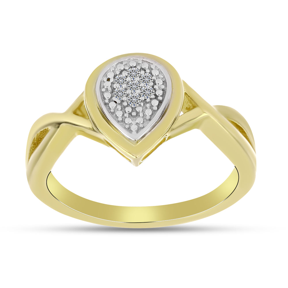 Conjunto de Plata Bañada en Oro con Diamante blanco 5 