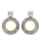 Pendientes de Plata Bañada en Oro con Diamante blanco