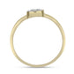 Anillo de Plata Bañada en Oro con Diamante blanco
