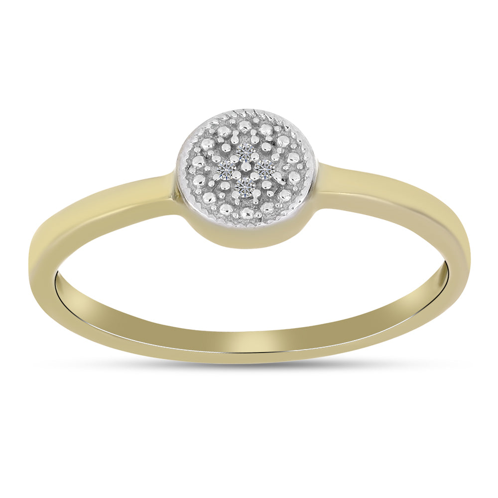 Anillo de Plata Bañada en Oro con Diamante blanco