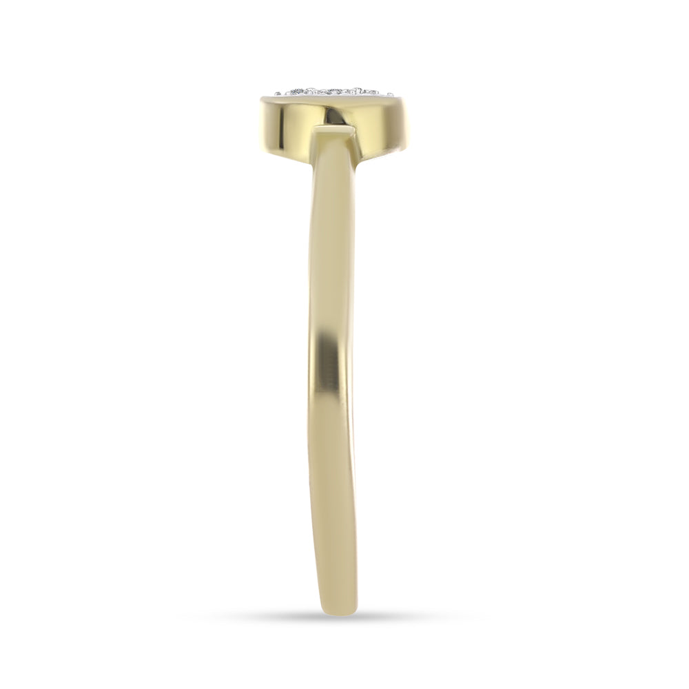 Anillo de Plata Bañada en Oro con Diamante blanco 4 