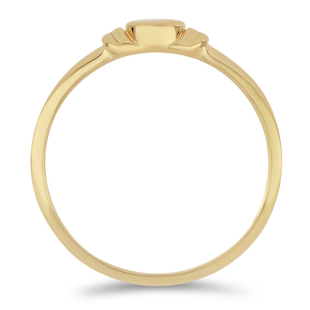 Anillo de Plata Bañada en Oro con Diamante blanco 2 