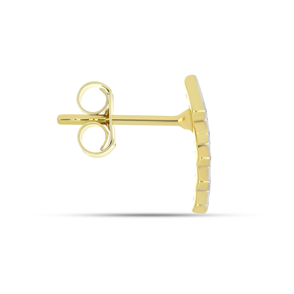 Pendientes de Plata Bañada en Oro con Diamante blanco 2 
