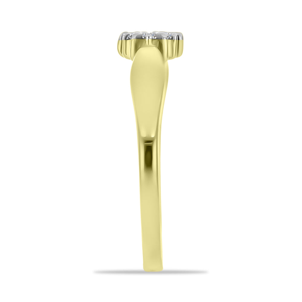Anillo de Plata Bañada en Oro con Diamante blanco 4 