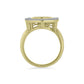 Anillo de Plata Bañada en Oro con Diamante blanco y Zircón Blanco