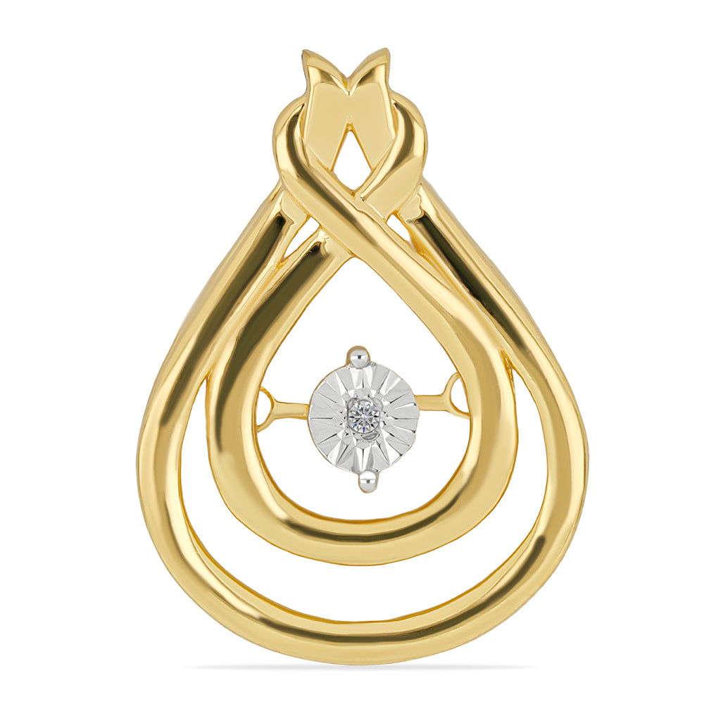 Colgante de Plata Bañada en Oro con Diamante blanco 1 