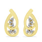 Pendientes de Plata Bañada en Oro con Diamante blanco