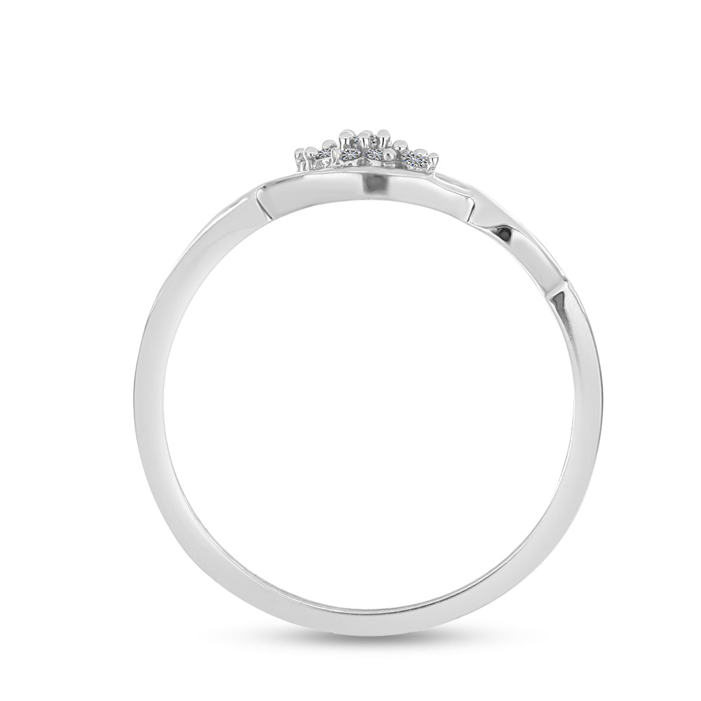 Anillo de Plata con Diamante blanco 2 
