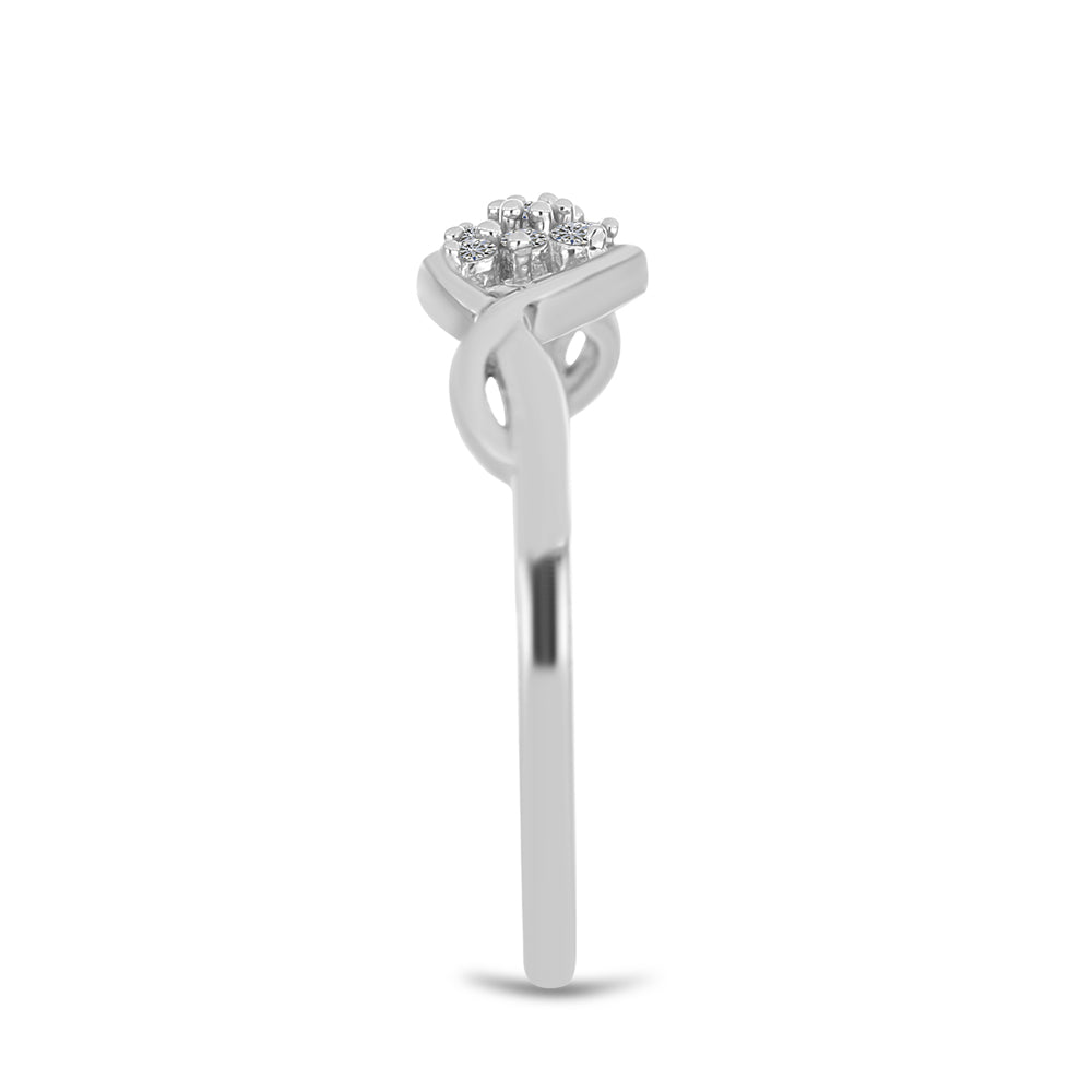 Anillo de Plata con Diamante blanco 4 