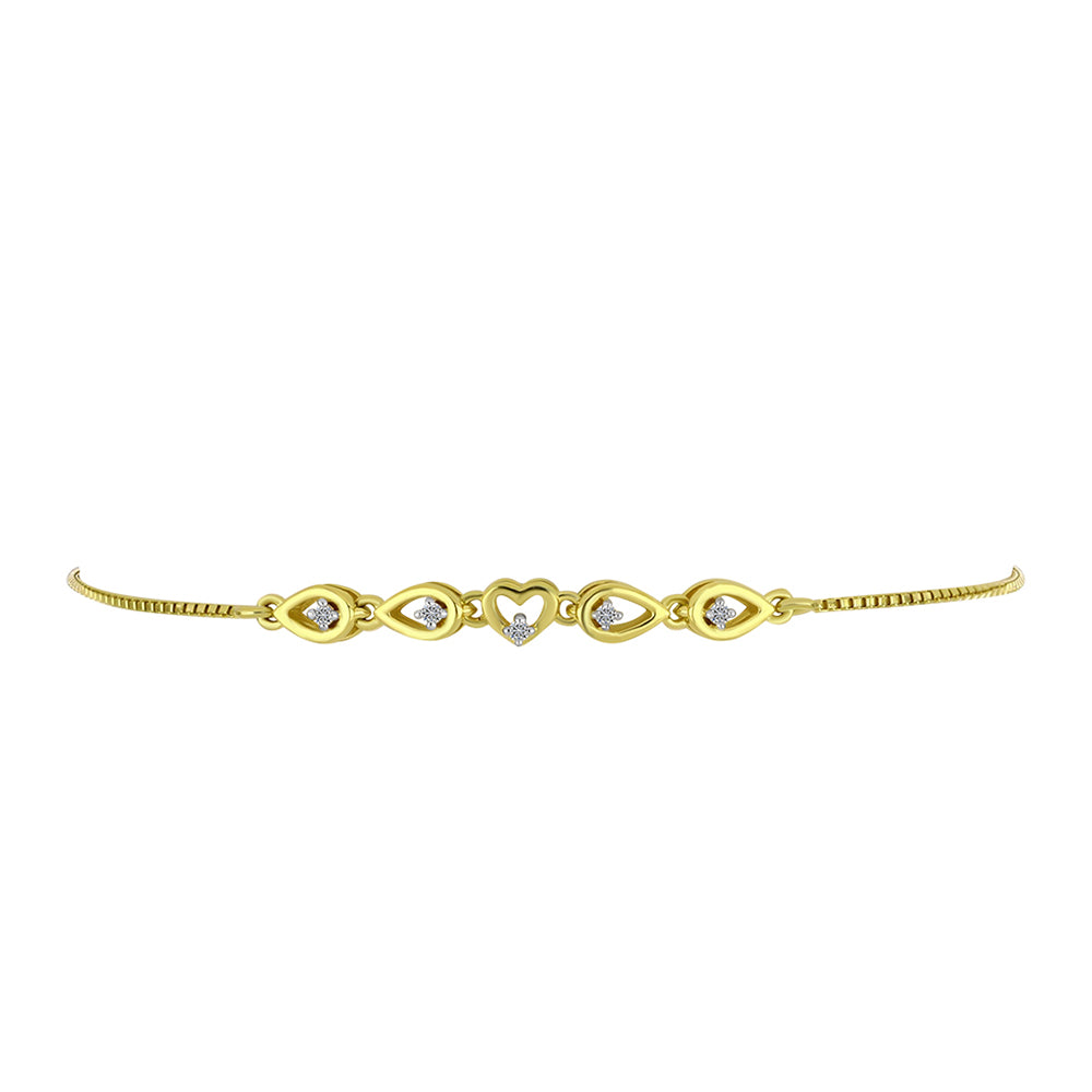 Pulsera de Plata Bañada en Oro con Diamante blanco 3 