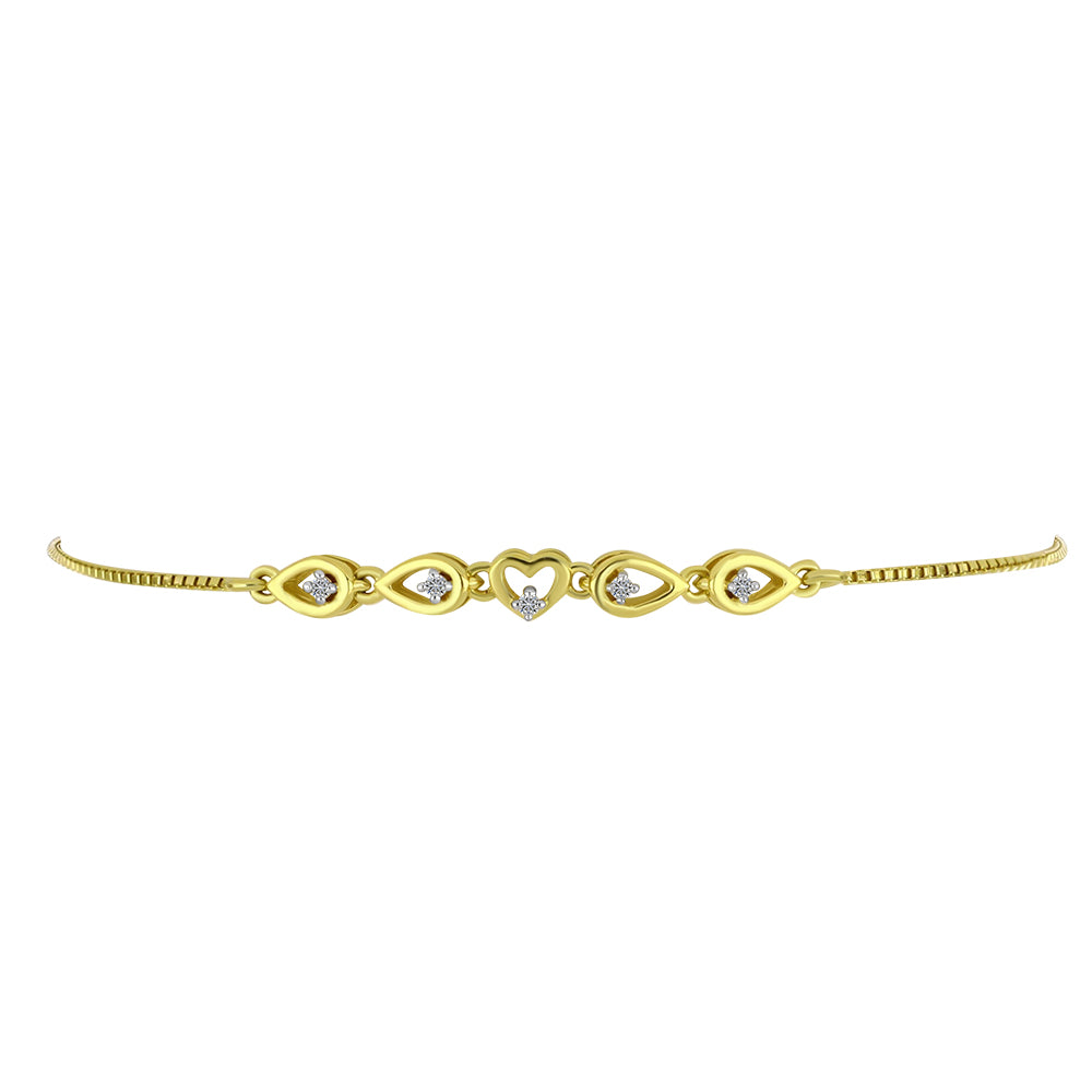 Pulsera de Plata Bañada en Oro con Diamante blanco 1 