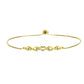 Pulsera de Plata Bañada en Oro con Diamante blanco