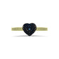 Anillo de Plata Bañada en Oro con Diamante Azul