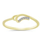 Anillo de Plata Bañada en Oro con Diamante blanco