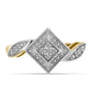 Anillo de Plata Bañada en Oro con Diamante blanco