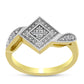 Anillo de Plata Bañada en Oro con Diamante blanco