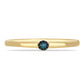 Anillo de Plata Bañada en Oro con Diamante Azul