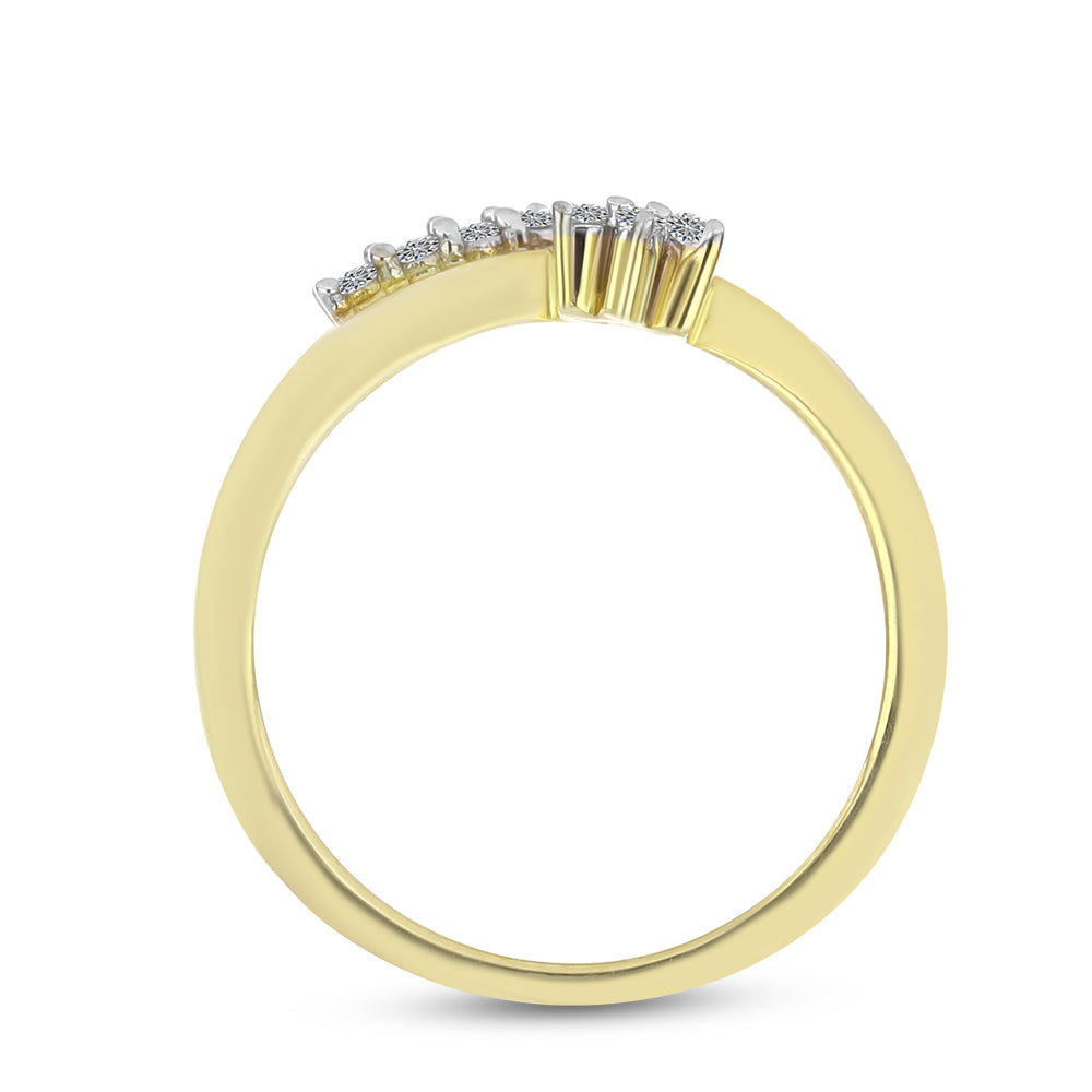 Anillo de Plata Bañada en Oro con Diamante blanco 2 