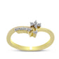 Anillo de Plata Bañada en Oro con Diamante blanco