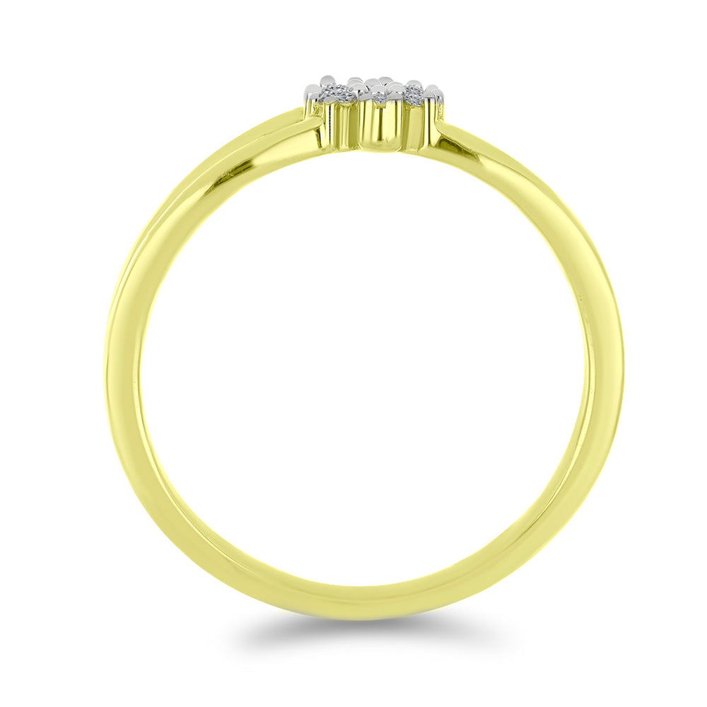 Anillo de Plata Bañada en Oro con Diamante blanco 2 