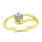 Anillo de Plata Bañada en Oro con Diamante blanco