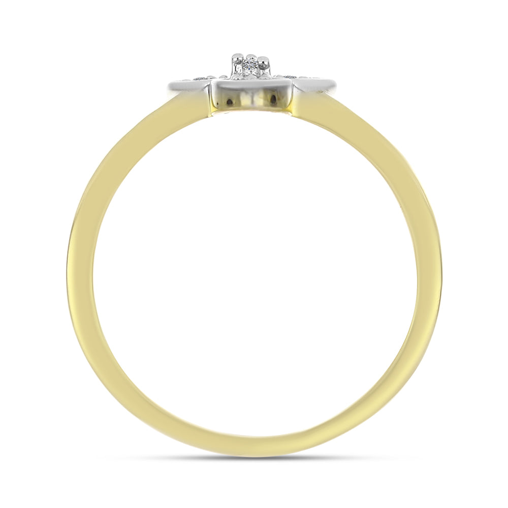 Anillo de Plata Bañada en Oro con Diamante blanco