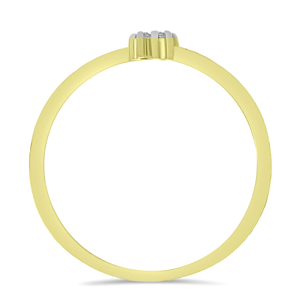 Anillo de Plata Bañada en Oro con Diamante blanco
