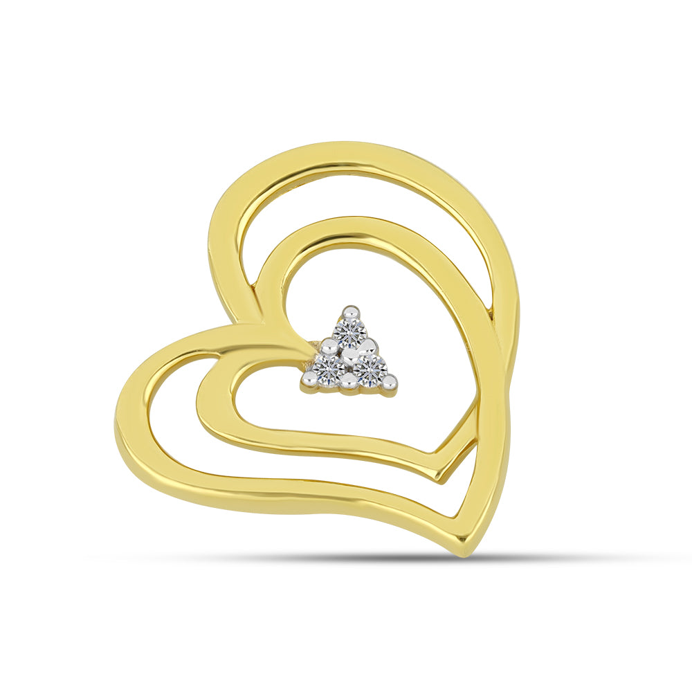 Colgante de Plata Bañada en Oro con Diamante blanco 1 